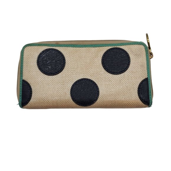 #4 Fossil Blue Dot fill zip wallet AS IS - Picture 1 of 7